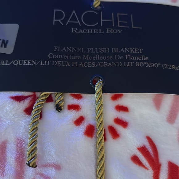 Rachel Roy full/queen  Candy Cane Plush Blanket - Picture 2 of 5